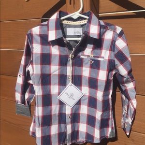 White, Burgundy, Gray and Blue